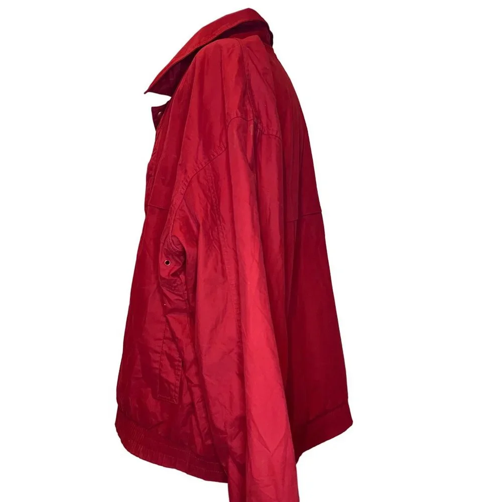Vintage Field FG Gear Jacket Size XXLT Red Long Sleeve Collar Zip w Snaps